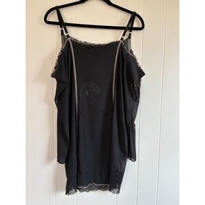 NWT Dolls Kill Horoscopez Black Mesh Cold Shoulder Dress Mini Moon Zodiac Goth L